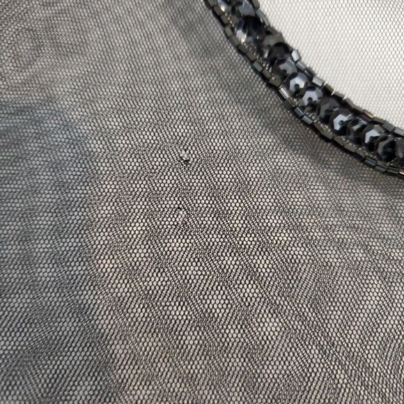 Vtg Nite Line Sheer Sequin Sparkly Dress Beaded Black 8 Taylor Swift Bad Rep Era - Picture 5 of 12